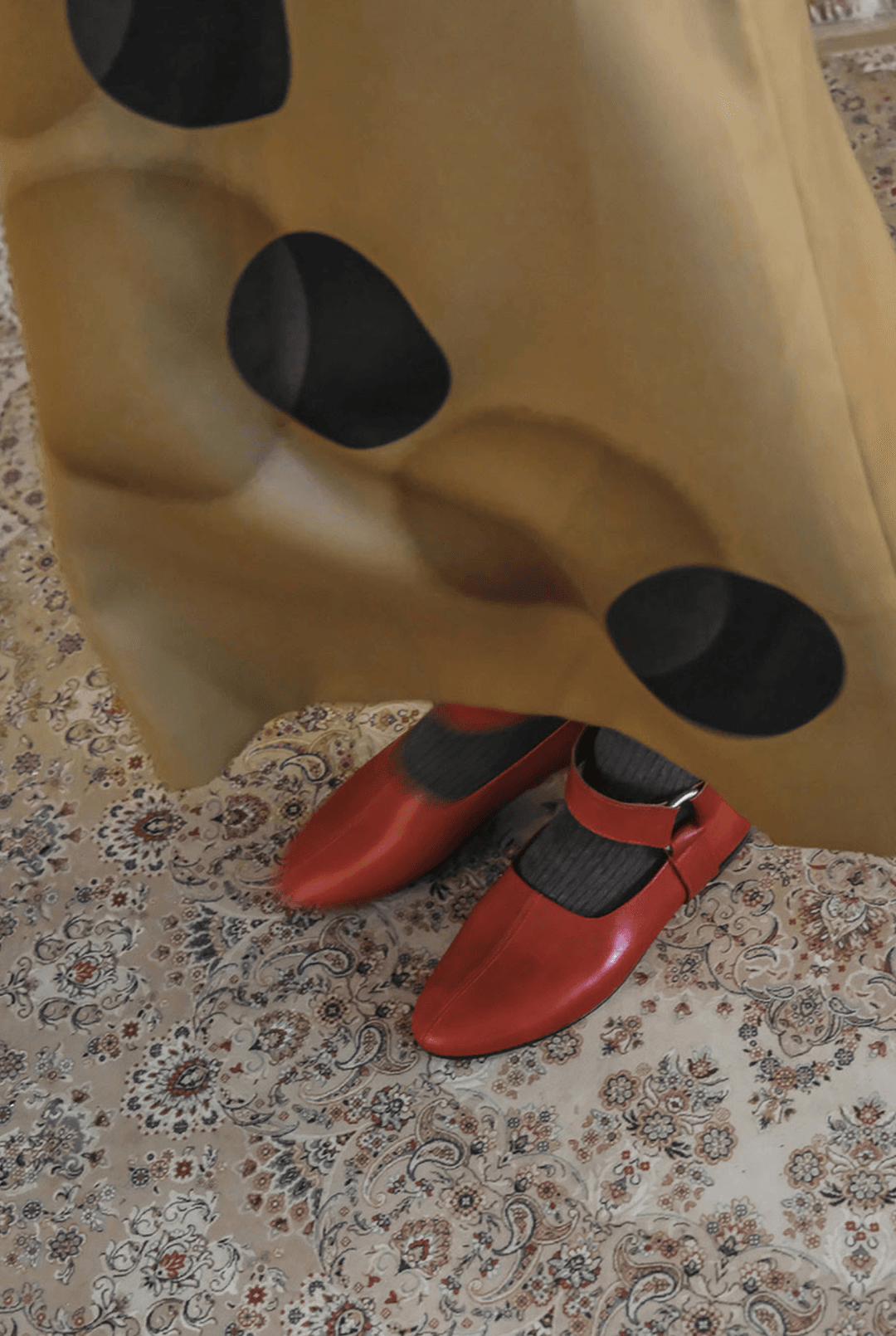 리에🥚Riding Buckled Flat Ride (Vegetable Red)
