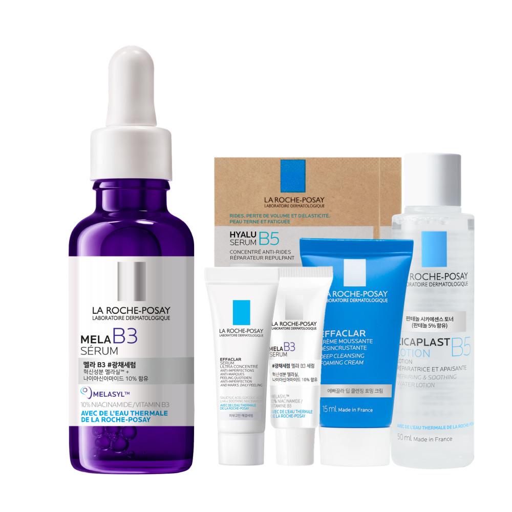 [라로슈포제] 멜라B3 세럼 30ml+[세럼 &폼 5종 증정] 멜라B3 3ml+에빠세럼 3ml+ 히알루세럼 1.5mlX2+ 에빠폼 15ml+ 시카토너 50ml
