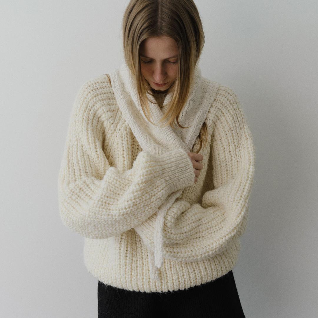 [29CM 단독] Vintage bonnet scarf (cream)