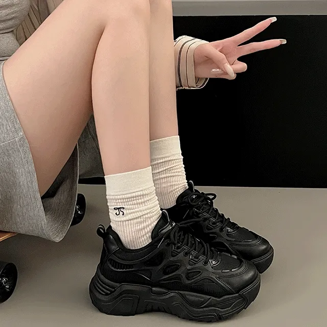 클론 메쉬 통굽 스니커즈 어글리 운동화(6cm)