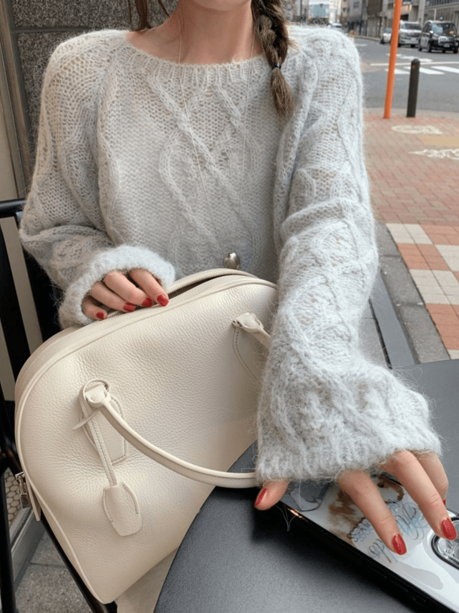 제제마켓 멜라운지 에어핏 케이블 알파카 루즈핏 니트