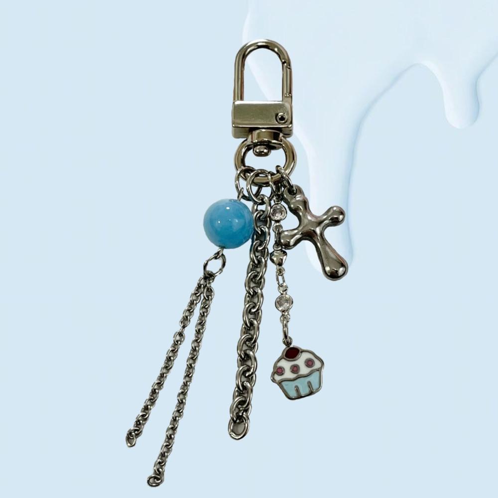 MADE blue dream Keyring / 키치키링 블루 바다 하늘 구름 원석 케이크 십자가 유니크