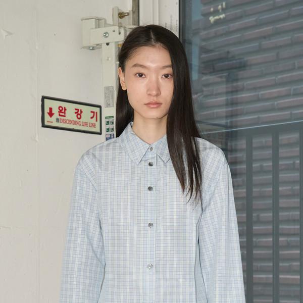 Color Check Shirt (Sky Blue)