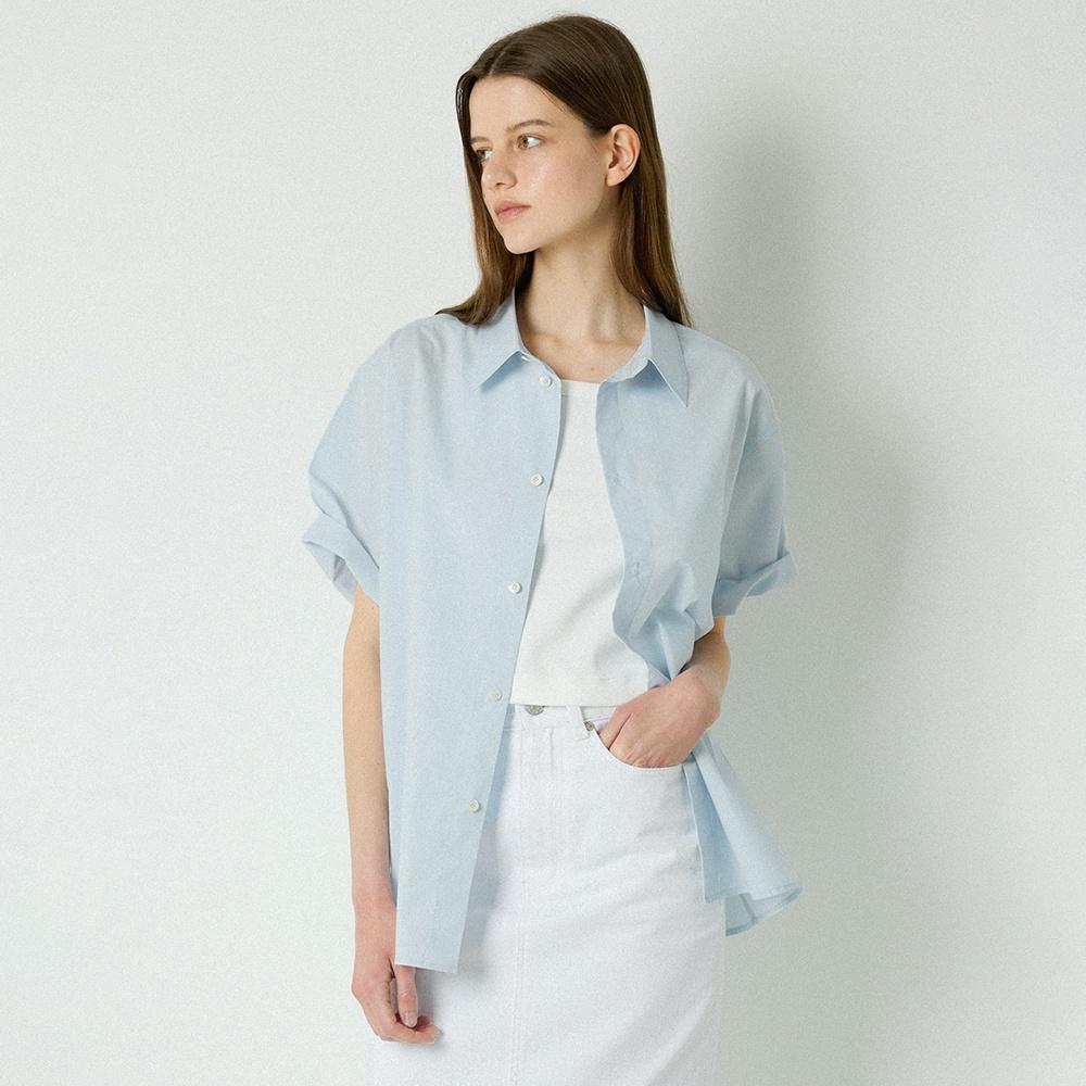 Alex cotton half shirt_light blue