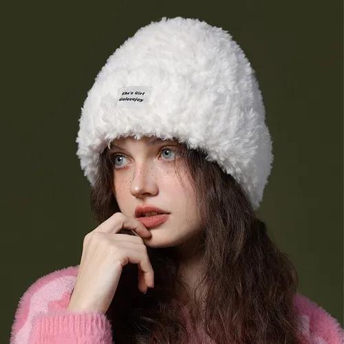 쇼미코리아 남녀공용 방한 겨울 스키장 캠핑 토끼 모피 모자 비니