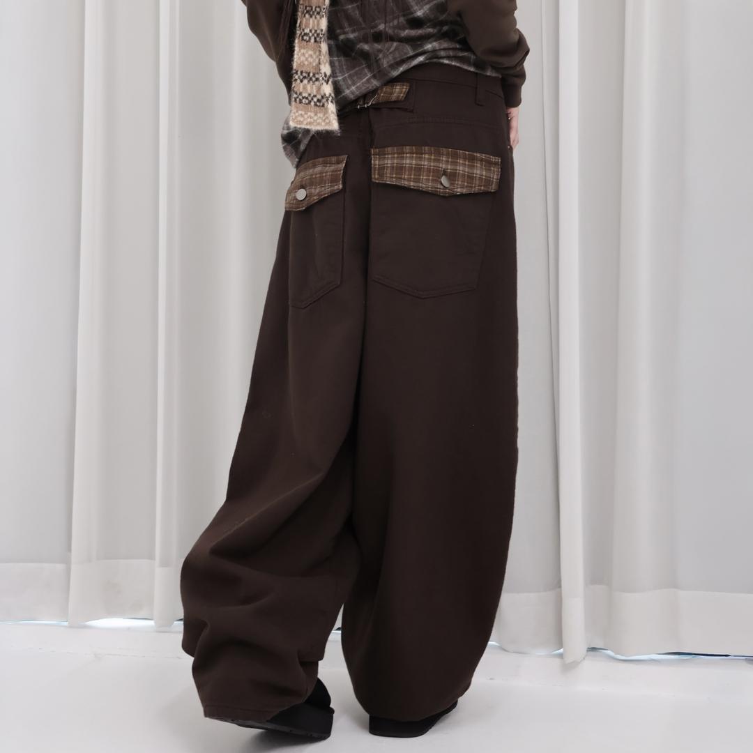 틸데서울 *추천* 크럼블 비죠 백포켓 와이드 기모 팬츠 2color