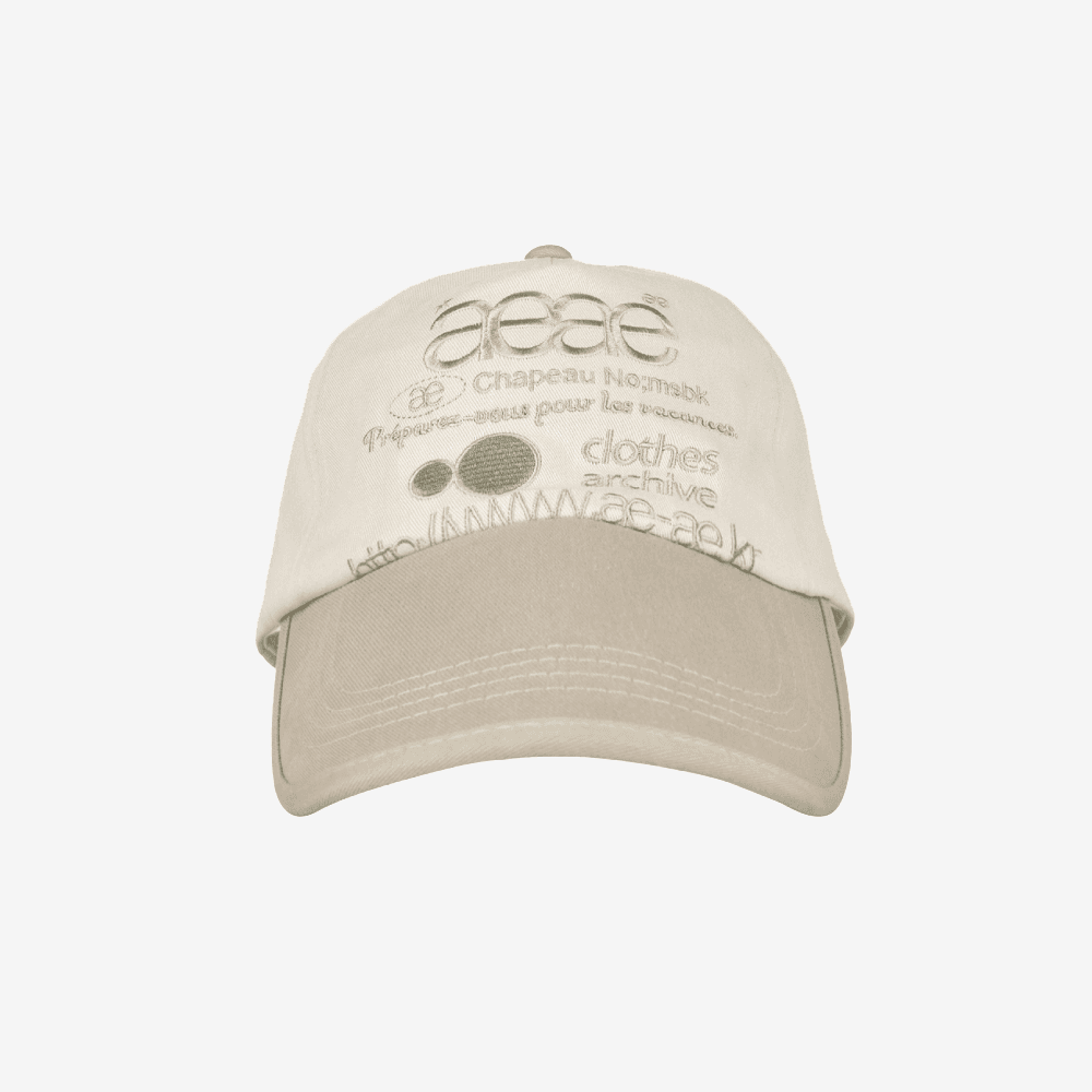 WEB LOGO 5 PANNEL BALL CAP - [KHAKI]