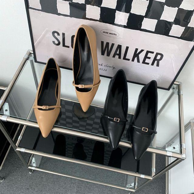 [1cm] 스틸레토 발등 벨트 스트랩 포인트 플랫 (2color) _미닛마켓