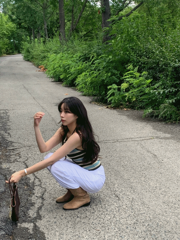 Stripe halter neck SV