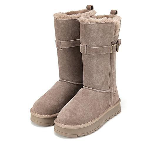 [바바라데이 역시즌 특가]바바라 소가죽 버클 디테일 여성 롱 퍼부츠 3cm_BBI881BR