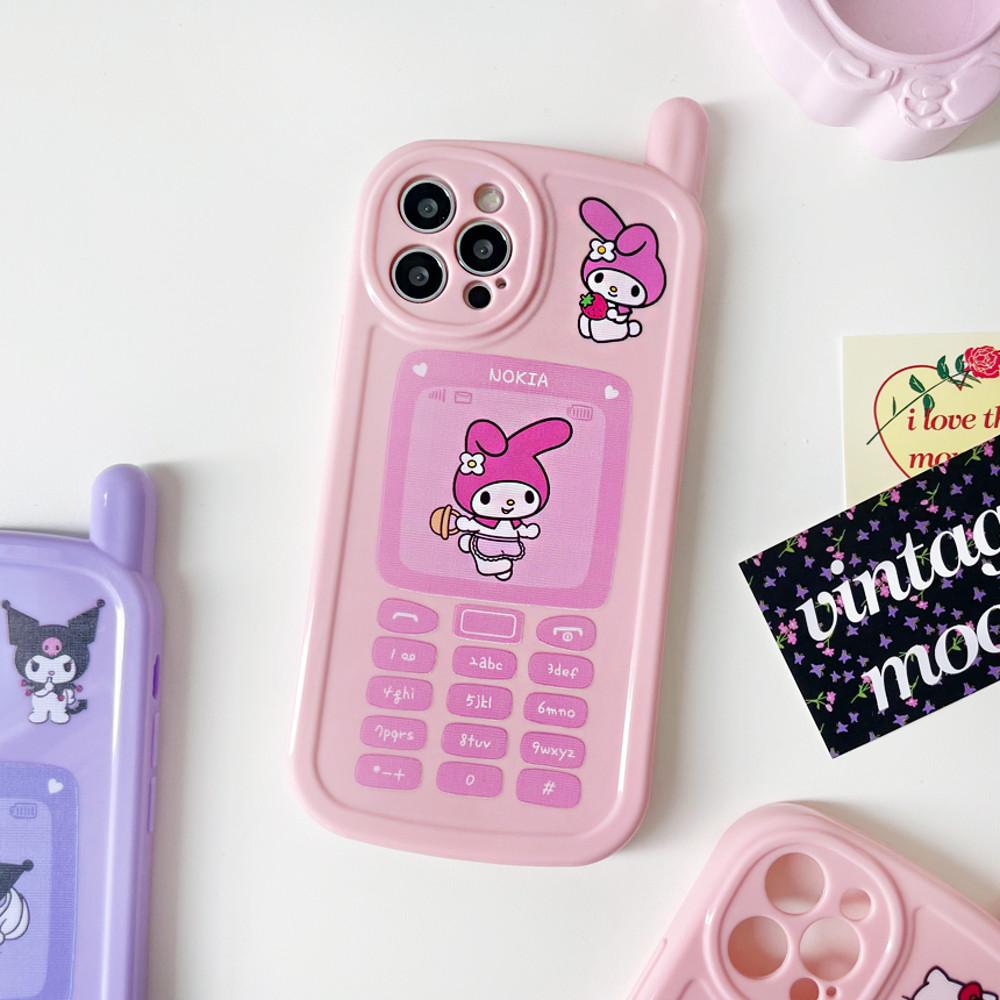 레트로 안테나폰 키치 마멜 캐릭터 아이폰 14 프로 케이스