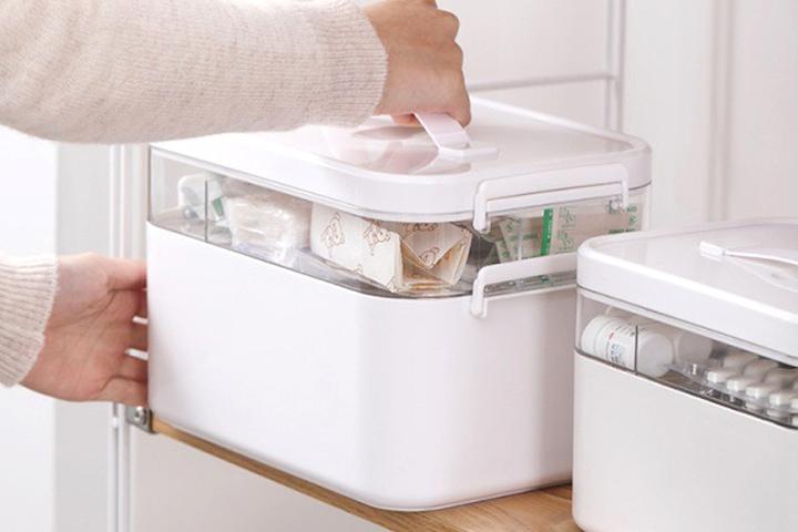 2단 화이트 구급상자 구급함 약보관함 2size