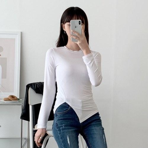 슬림핏 언발 트임 긴팔티