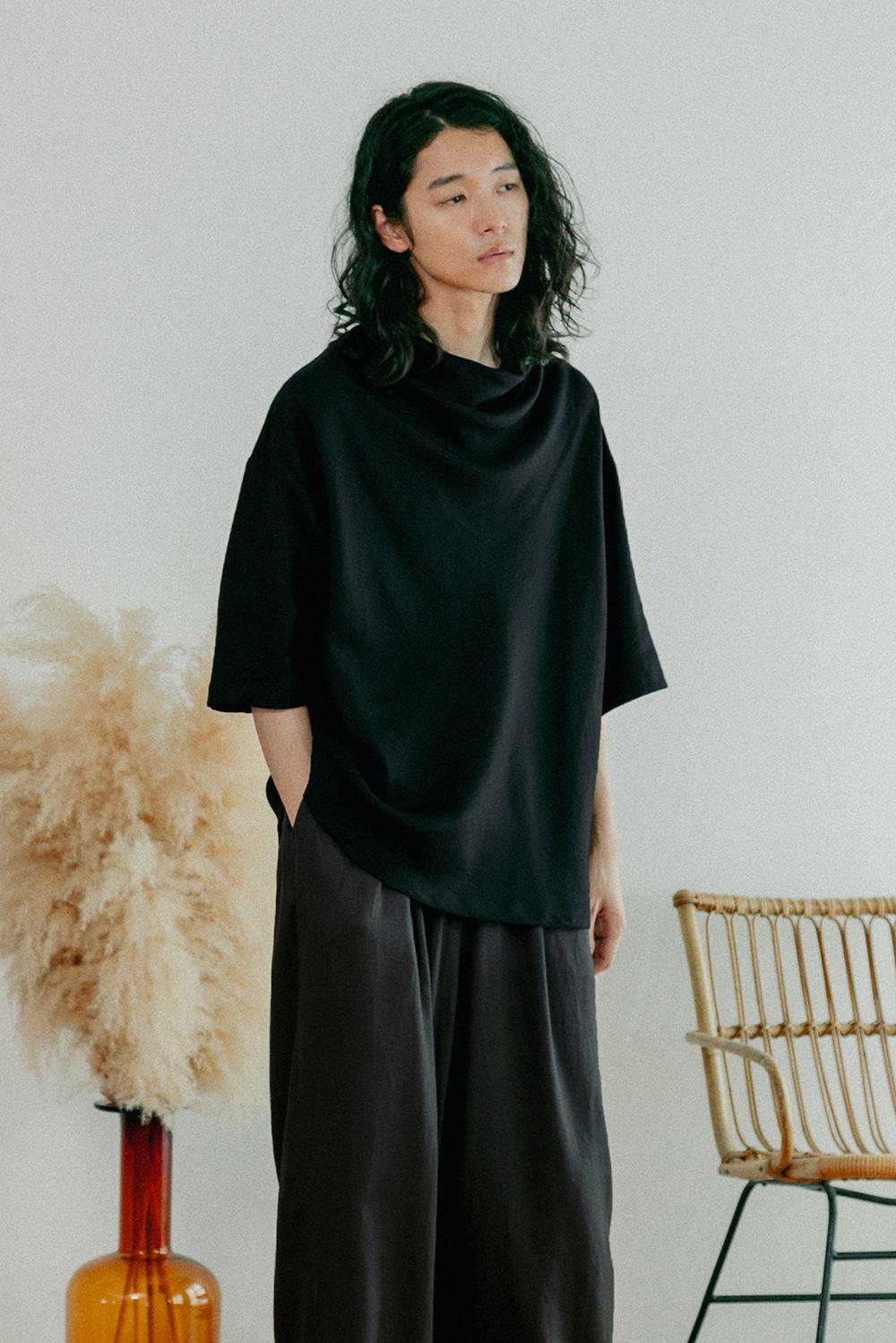 unisex cowl neck t-shirt black [3color]