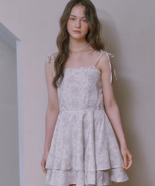 Ribbon cancan dress - PURPLE FLOWER