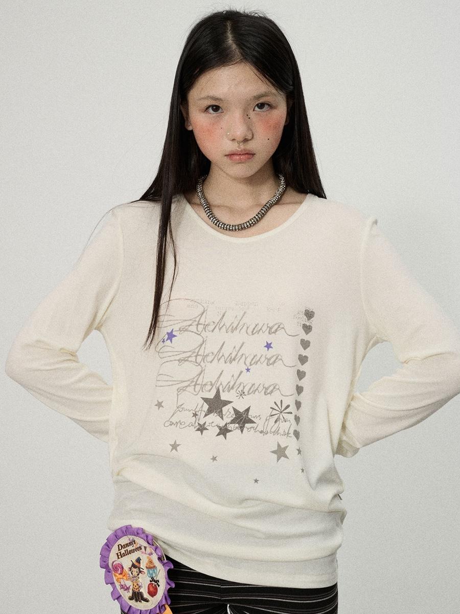Achihara Ico Love Star Long-Sleeve Tee (3color)