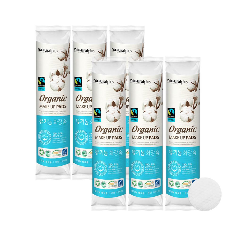 100% 순면 유기농 화장솜 원형 100매X6개(600매)