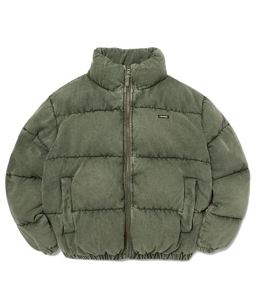 DENIM PUFFER JK (OLIVE)