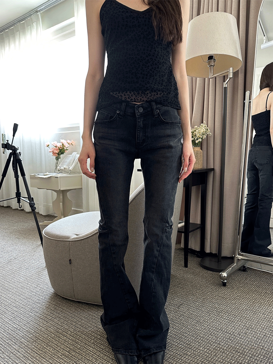 사토미라디오 Deep washed black jeans