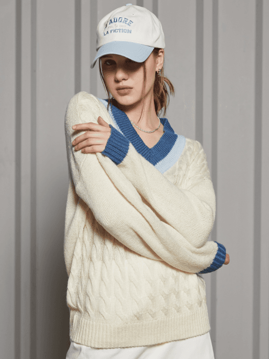 LR V-NECK KNIT(IVORY)