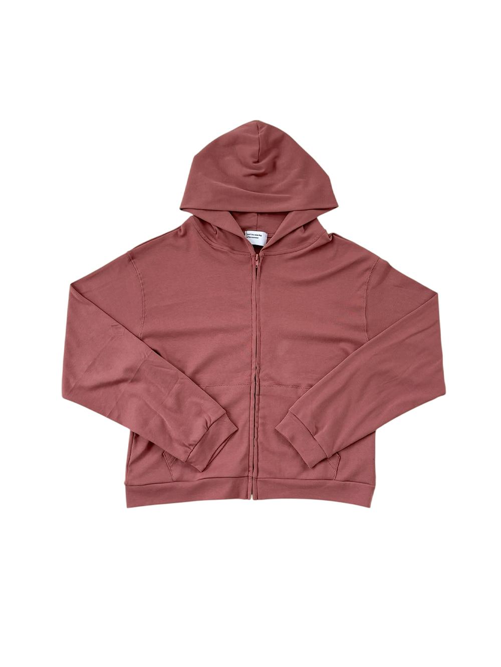 natural zip hoodie (dust pink)