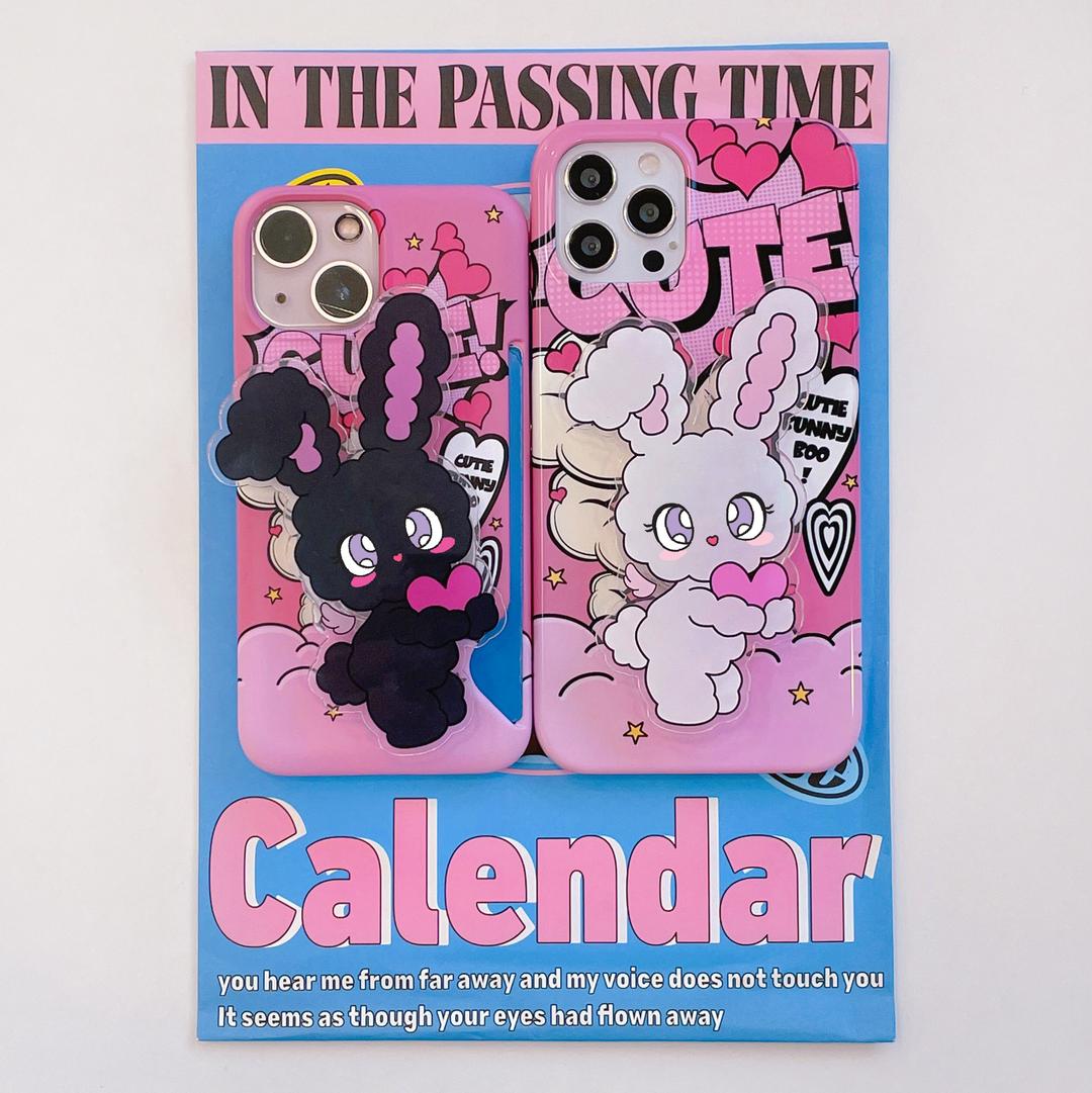 큐티버니부 폰케이스 스마트톡 세트 아이폰 갤럭시 폰케이스 카드수납 범퍼 클리어 S23 Z플립4 S22 울트라 폴드4 A32