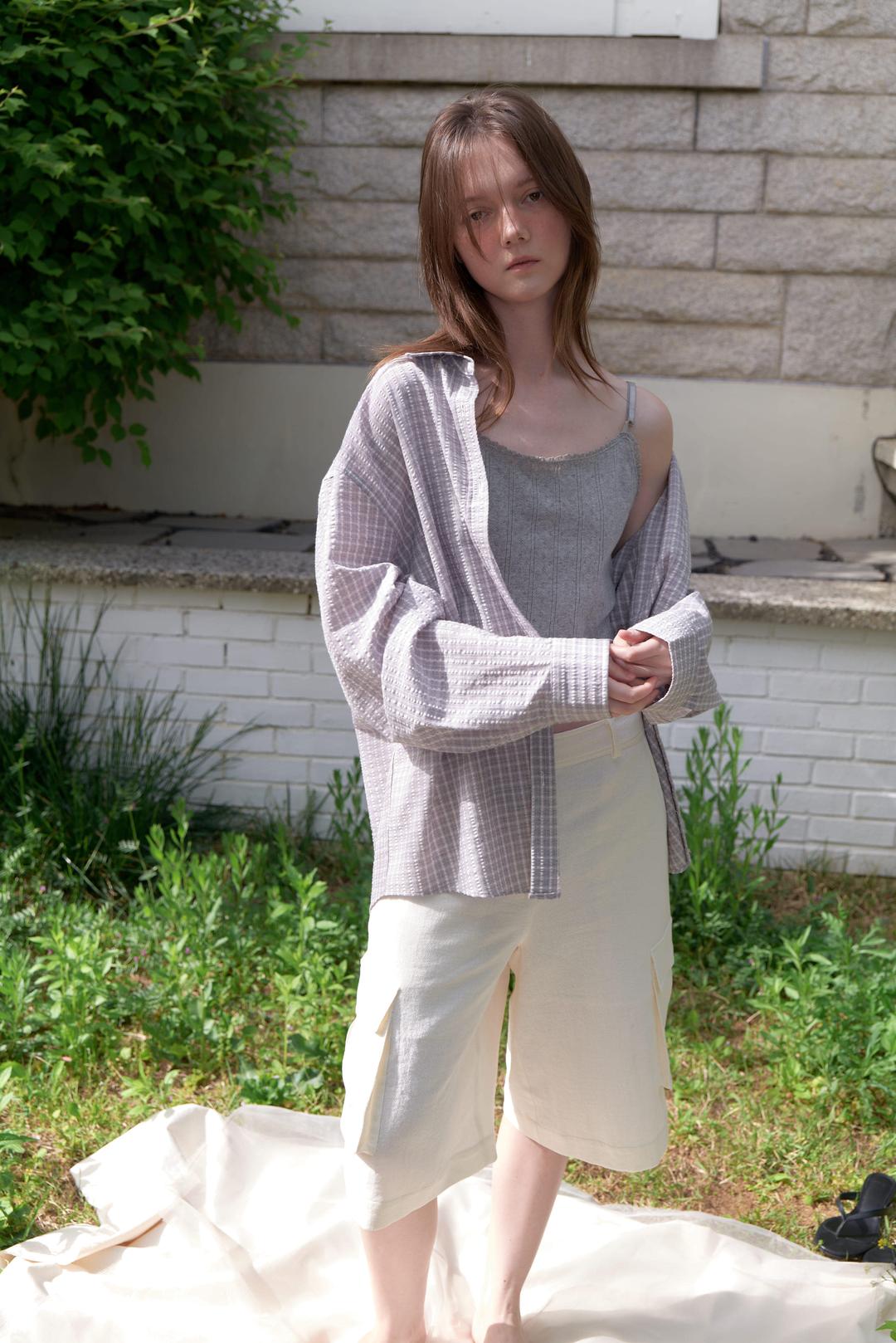 Summer oversized check-shirt - Pink