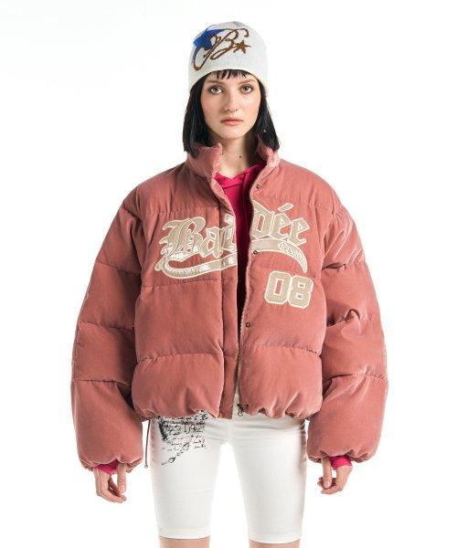 Velour Varsity Jacket Pink