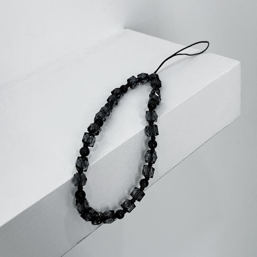 Square Ball Phone Strap 스퀘어 볼 폰스트랩 비즈스트랩 핸드폰고리 손목 핸드폰줄