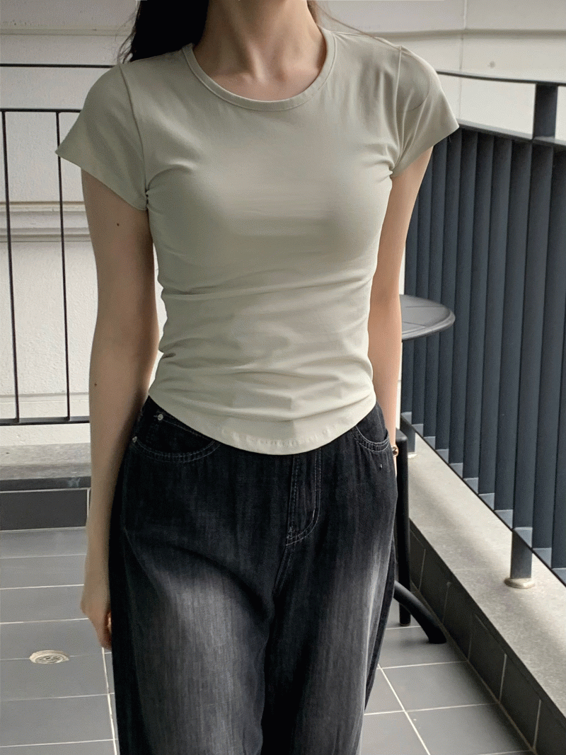 바이스 라운드 햄 슬렌더 탑 (4 colors)*멜란지 8월 중순 재입고