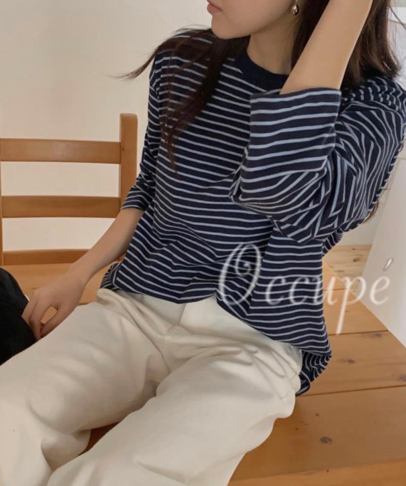 리브레 이프 스트라이프 티셔츠 (3col) libre 단가라티