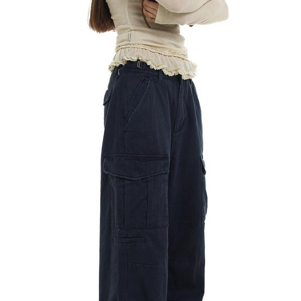 Vintage Slub Cotton Casual Pants
