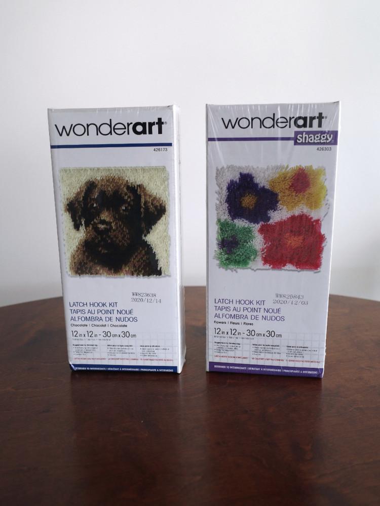 [Vintage] Caron WonderArt Latch Hook Kit / Chocolate Dog, Flowers / 2가지 디자인 중 선택