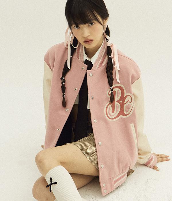 L&S HEART LOGO VARSITY JACKET B23FT20PK