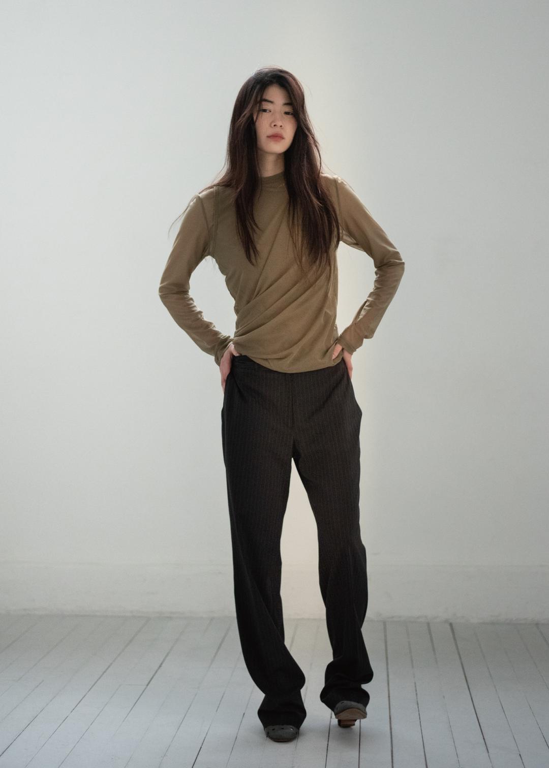 Pin Stripe Pants in brown