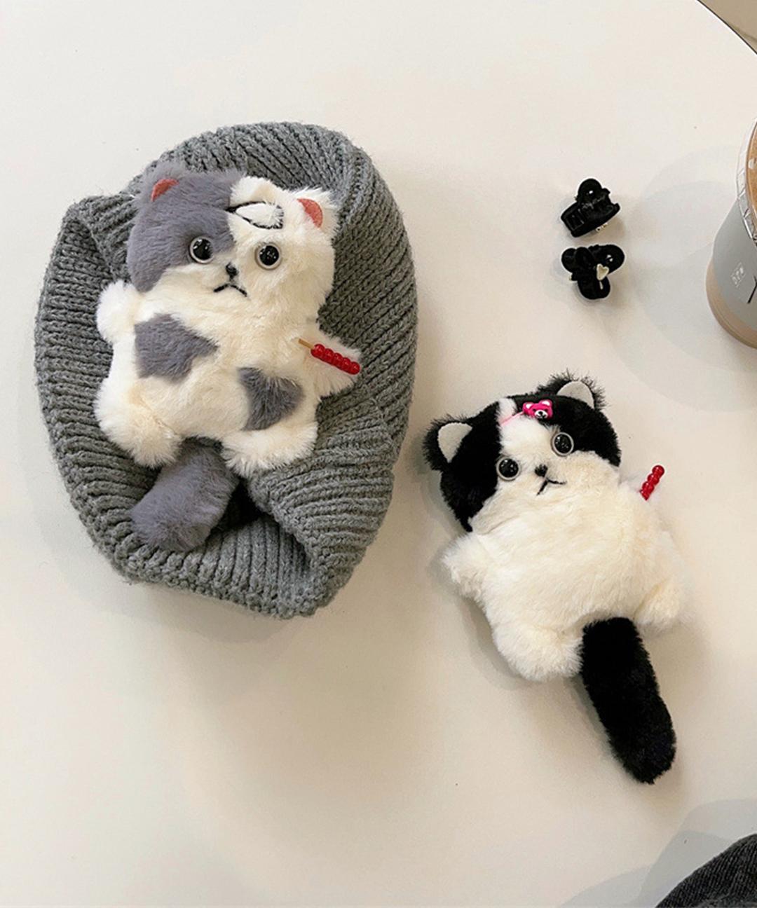 귀여운 에어팟 똑딱핀 탕후루 고양이 인형 핸드메이드 유니크 특이한 힙 키치 하이틴 털 겨울 우정 커플 친구 생일 선물 키링 애플 이어폰 케이스 에어팟케이스 1/2세대 프로 3세대