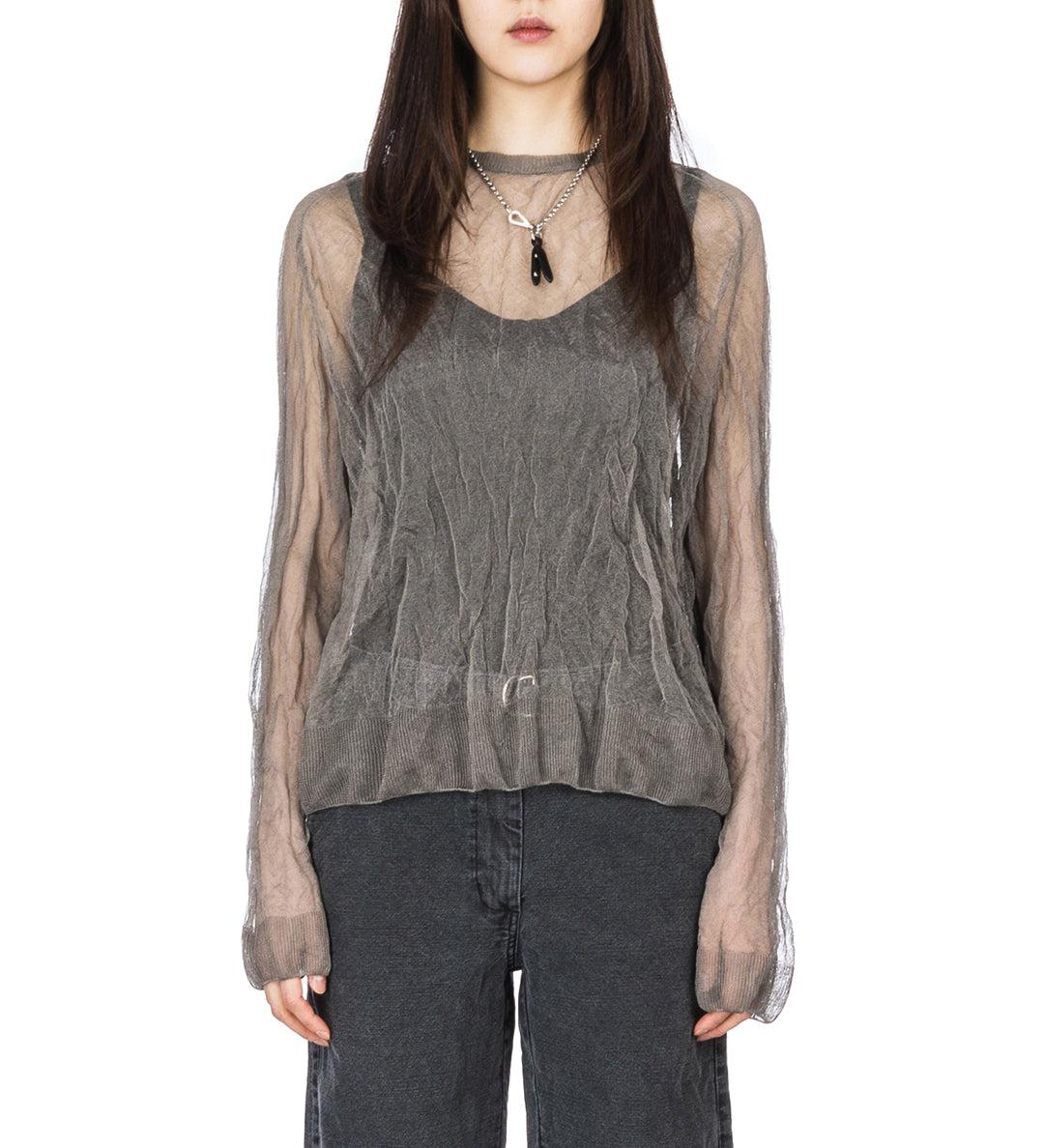 TRUE ROUNDNECK TOP ASH SILK STEEL - 36