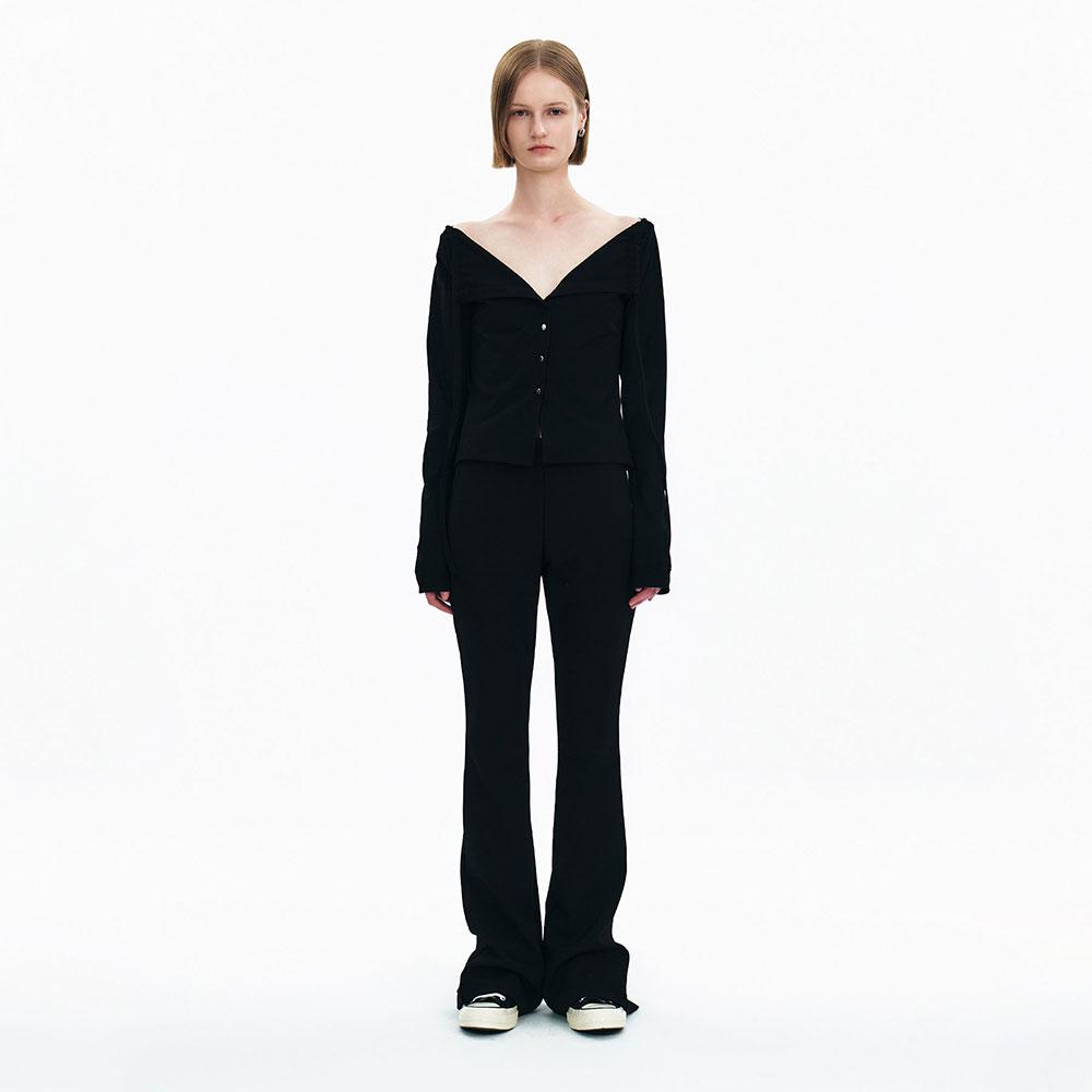 Back Button Pants (Black)