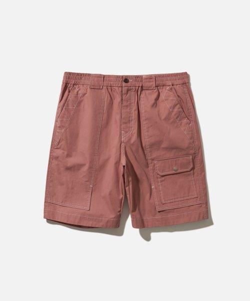 ONE POCKET BERMUDA SHORTS PANTS-REDBEAN