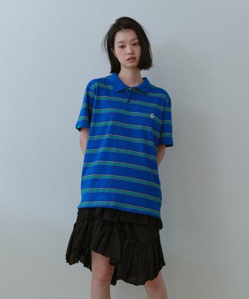 스트라이프 카라 하프티 _ 블루