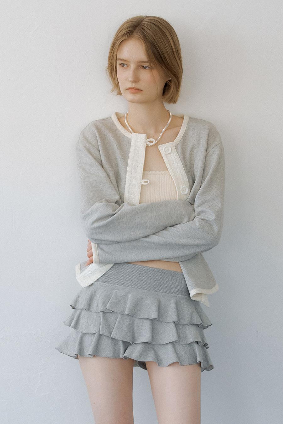 GLITTER COTTON CARDIGAN - GRAY