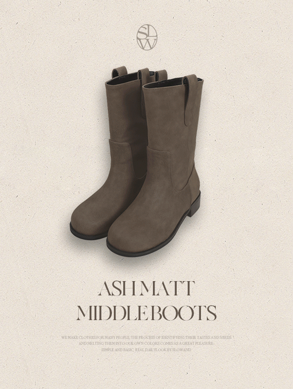 [최다코디/문의폭주!] Ash middle boots - 3 color (프리오더: 5~10일 소요)