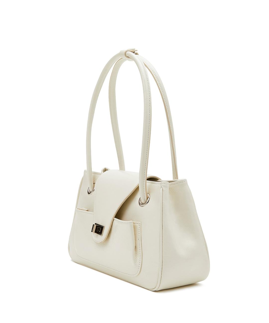 Pao Long Handle Bag off white crinkle