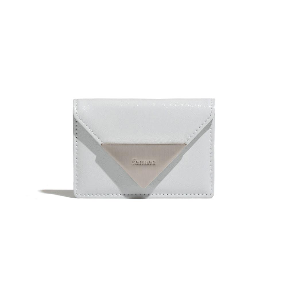 CRINKLE TRIANGLE ACCORDION POCKET D - LIGHT GREY