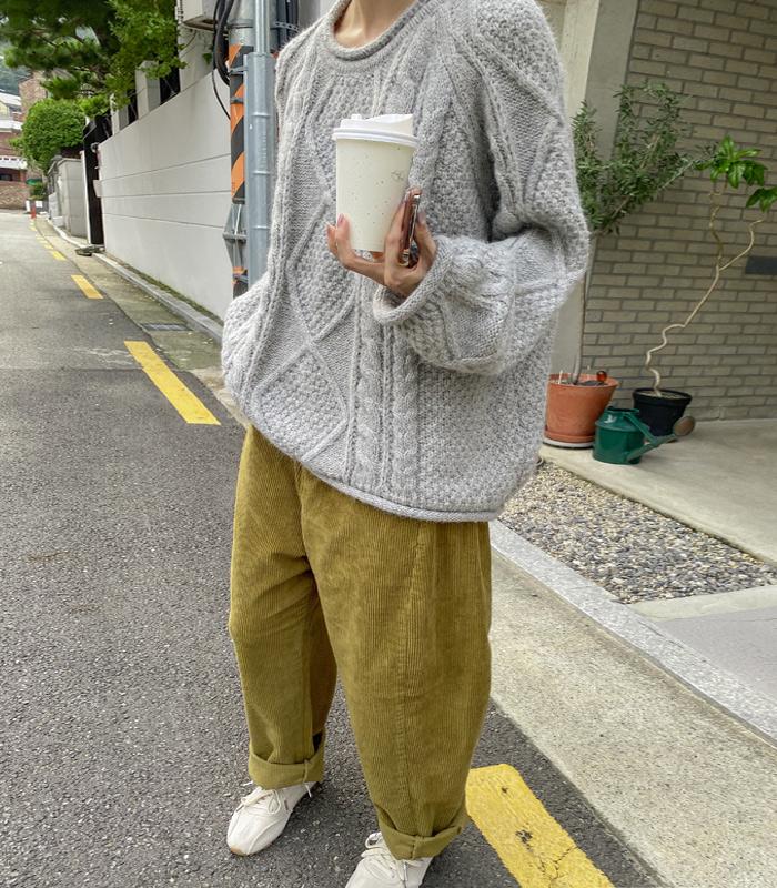 헤비 케이블 니트