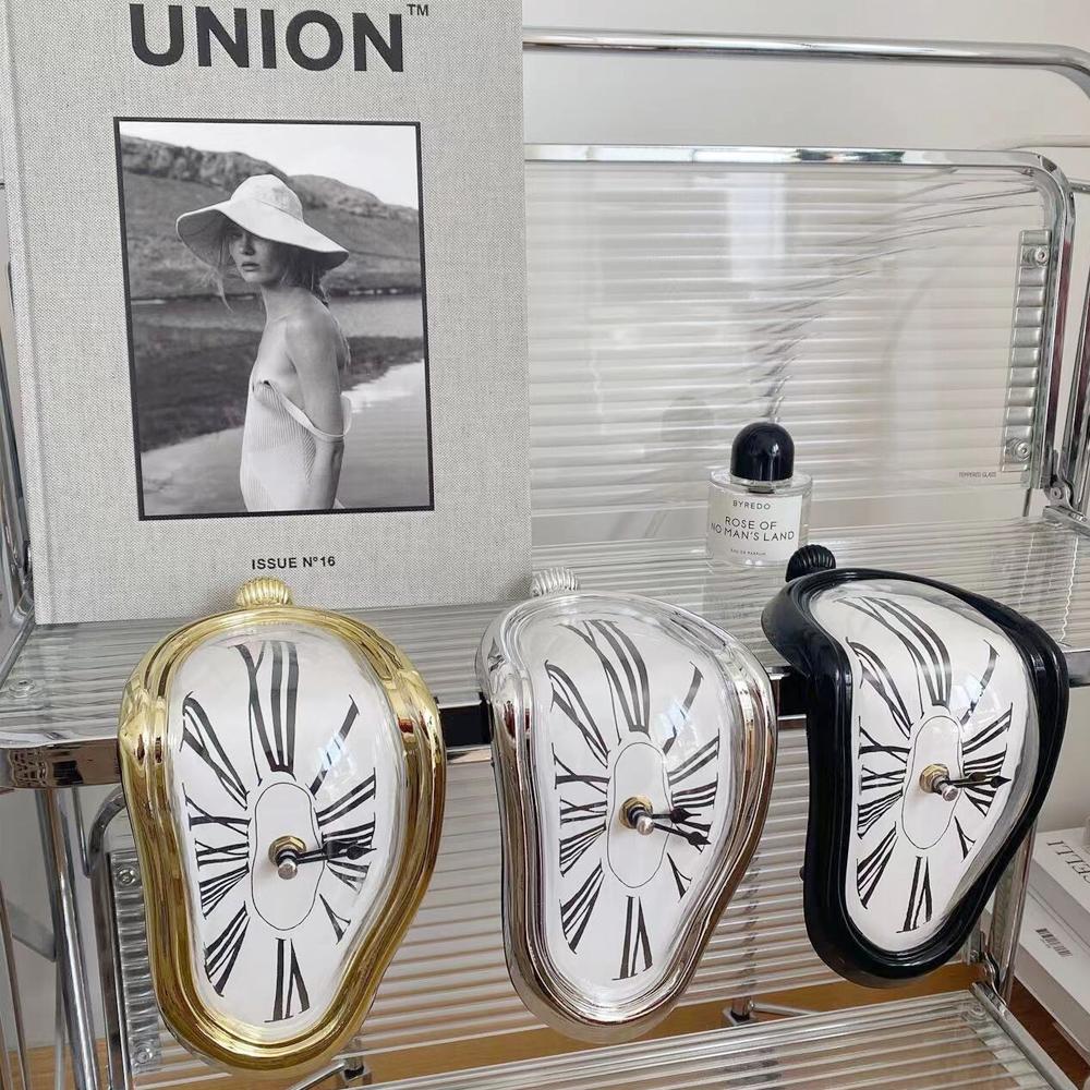 흘러내리는 시계 무소음 탁상 미드센츄리 인테리어시계