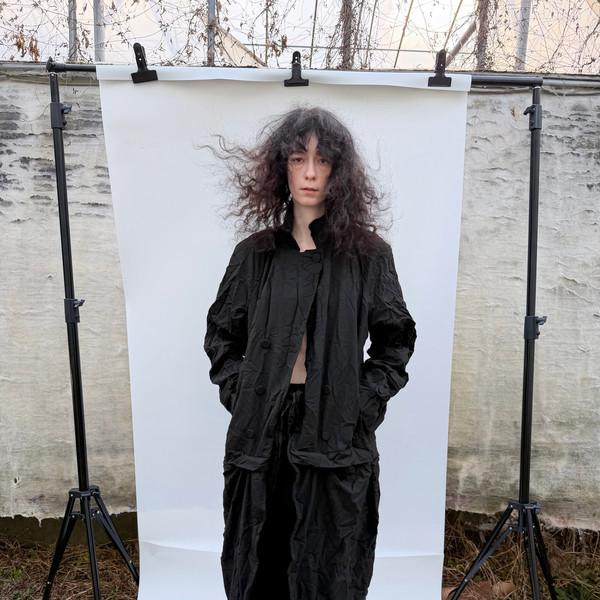 [예약발송] Paper Wool Mid-Layer Coat - Black