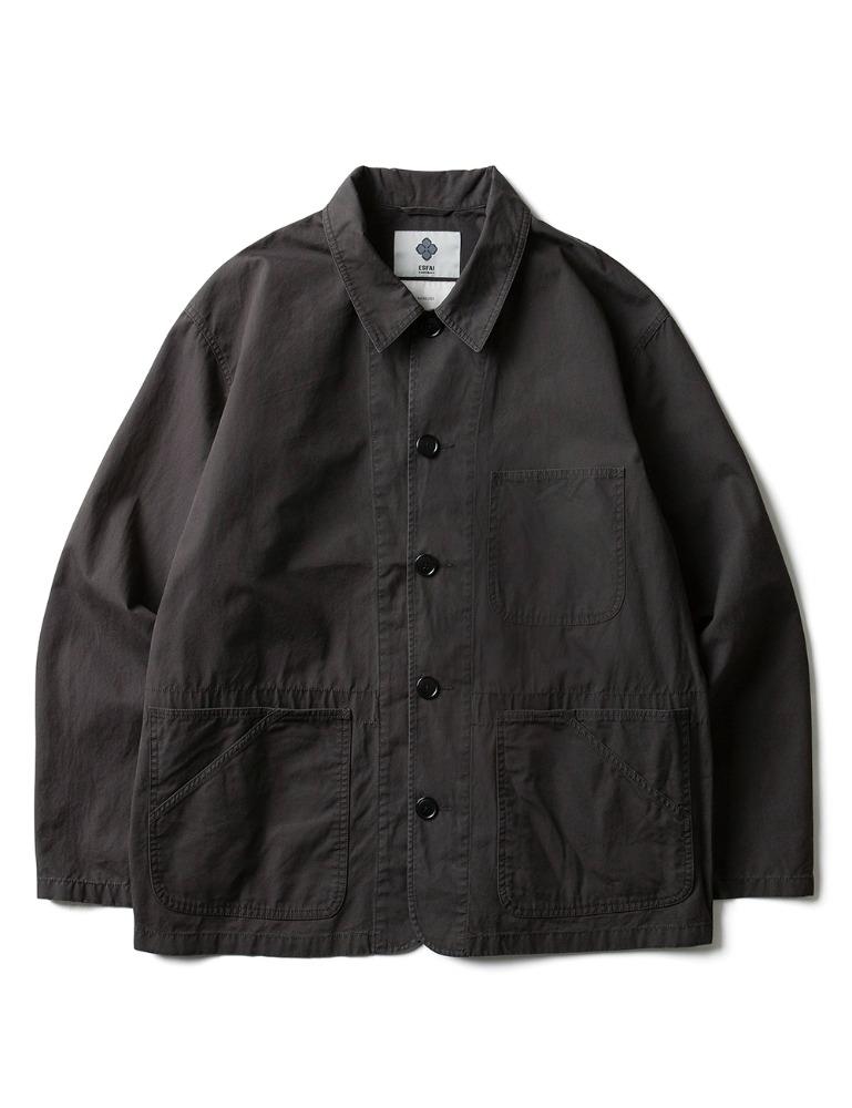 [ESFAI X OURSELVES] HIGH DENSITY COTTON WORK JACKET (CHARCOAL BROWN)