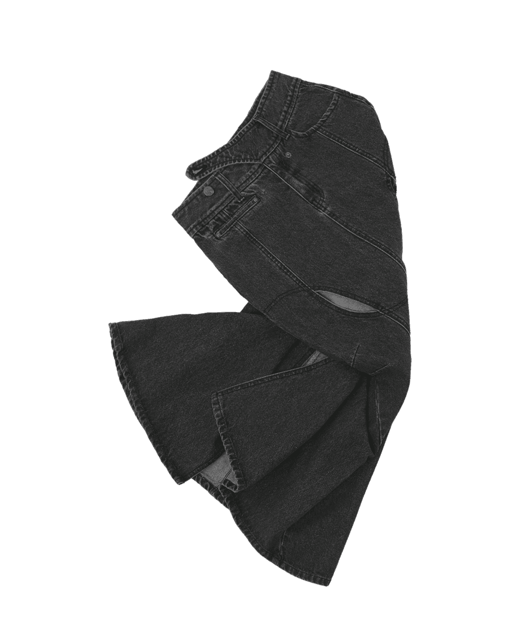 Mermaid Slit Denim Skirt / Charcoal