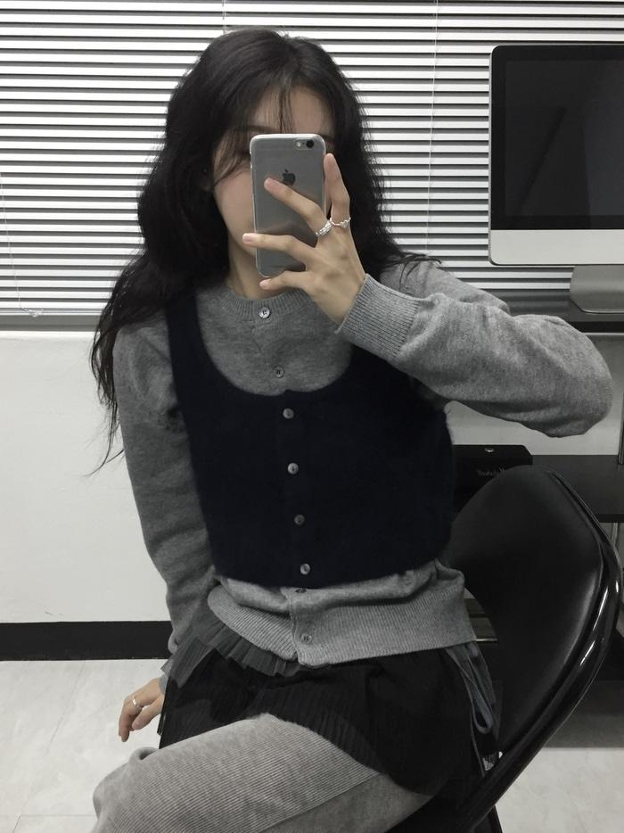 merino wool knit crop bustier (4C)